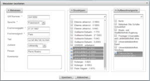 Bearbeiten der Metadaten eines Werks
